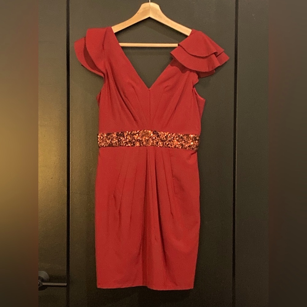 Modcloth Minuet holiday dress sz S in deep red